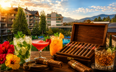 With a cigar and a cocktail at the Cigar Bar